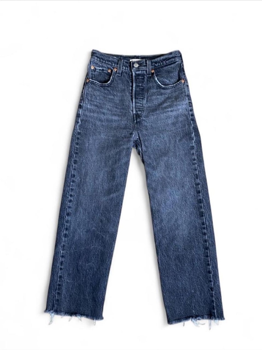 Levi’s premium denim ribcage straight ankle black jeans size 24